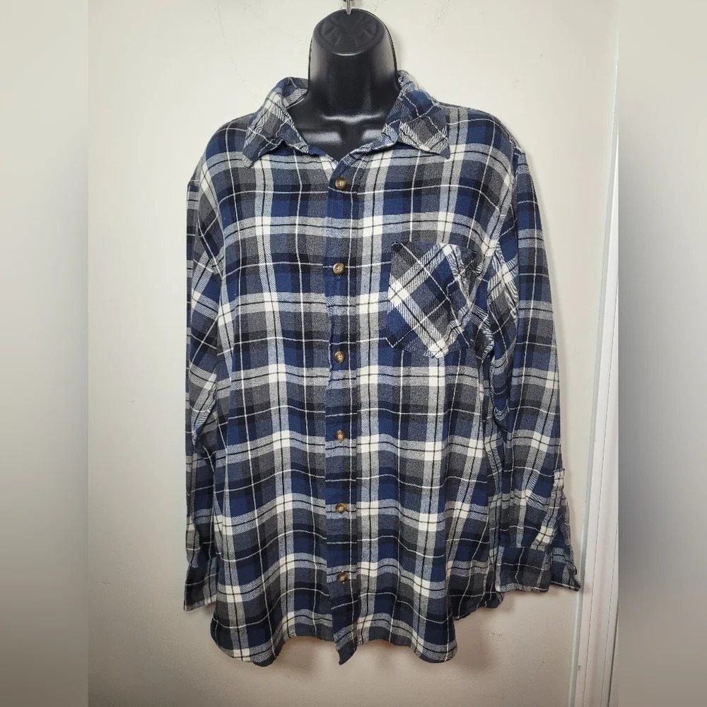 Men’s Field and Stream Flannel Plaid Button Down Shirt sz L